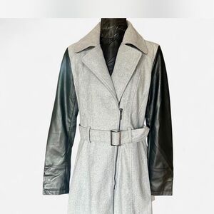 Yoki Gray and Black Trench Coat